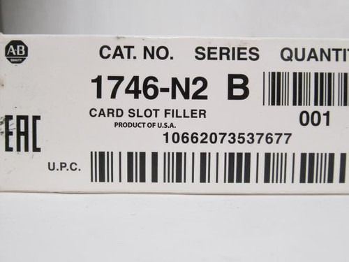 Allen-Bradley 1746-N2B; Modular Card Slot Filler; SLC 500