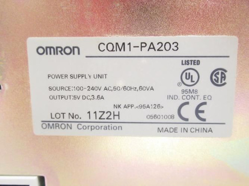 Omron CQM1-PA203; Power Supply Unit; Output: 5VDC; 3.6A