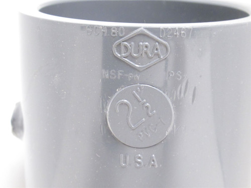 Dura 806-025; Lot-2 PVC Elbow; 90Deg; Sch: 80; 2-1/2"; Socket