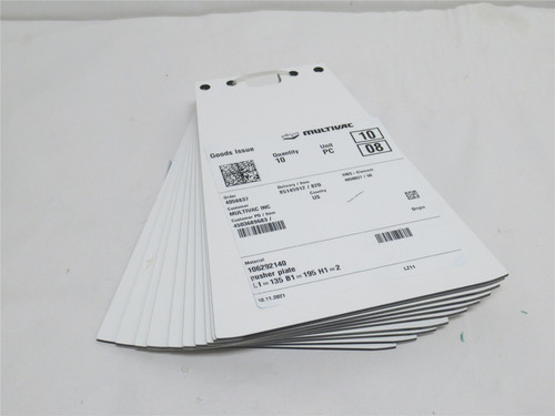 Multivac 106292140; Lot-10; Pusher Plates; L1=135 B1=195 H1=2