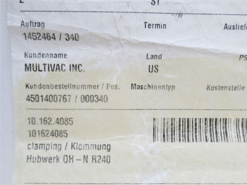 Multivac 107050021; Filler Piece AL6061T6