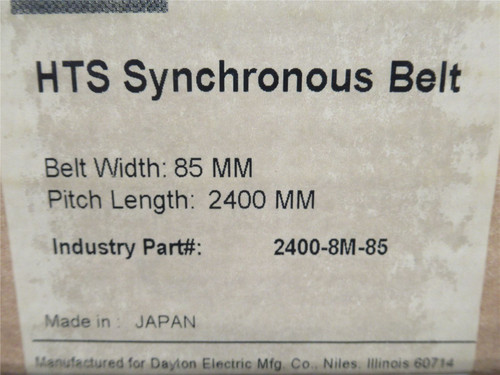 Bando 2400-8M-85; HTS Gear Belt; 2400mmL 85mmW 8mm Pitch