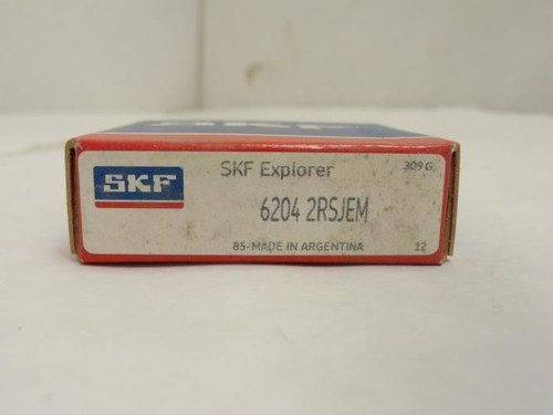 SKF 6204 2RSJEM; Ball Bearing 20mm ID x 47mm OD x 14mm Wide