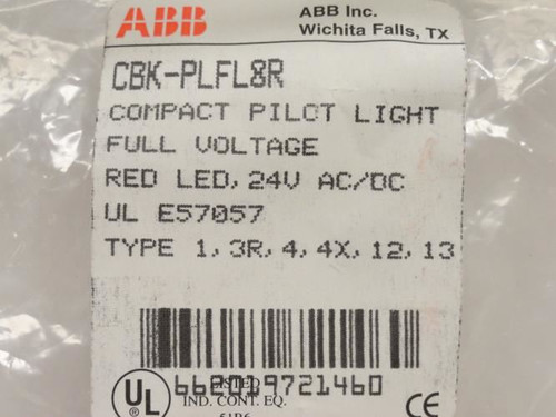 ABB CBK-PLFL8R; Compact Pilot Light; Red; 24VAC/DC
