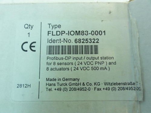 Turck 6825322; Bus Interface I/O Station; 18-30VDC