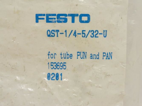 Festo QST-1/4-5/32-U; Lot-10; T-Fitting 153695; 5/32" x 1/4 NPT