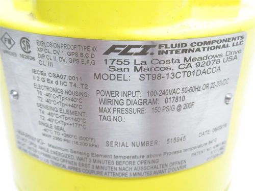 FCI ST98-13CT01DACCA; Level Sensor 100-240VAC