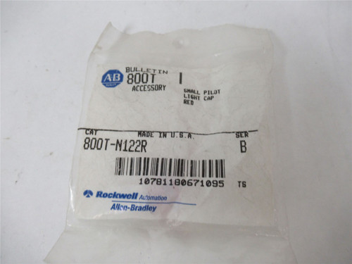 Allen-Bradley 800T-N122R; Small Pilot Light Cap Red 18mm