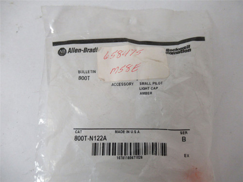 Allen-Bradley 800T-N122A; Small Pilot Light Cap Amber 18mm