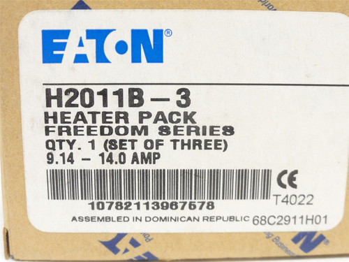 Eaton H2011B-3; Box-3; Thermal Overload Heaters; Ser: Freedom