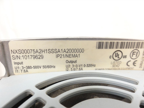 Vacon NXS00075A2H1SSSA1A2000000; AC Drive; 380-500VAC; 7.6A In
