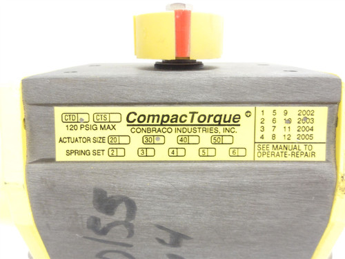 Conbraco CTD30; Actuated Vacuum Ball Valve; 1-1/4NPT; 3-Way