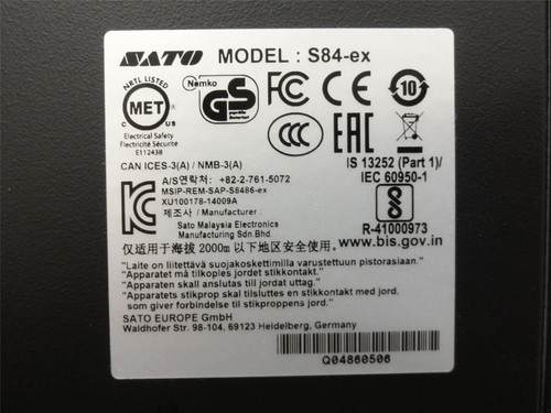 Sato S84-EX1; High Volume Thermal Print Engine; 203DPI; LH