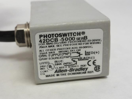 Allen-Bradley 42DCB-5000; Photoelectric Power Base; Blue Line