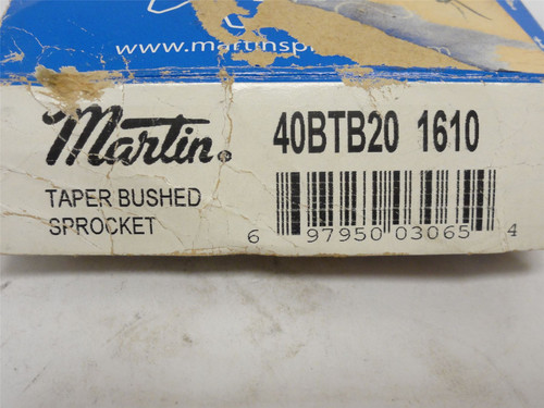 Martin 40BTB20-1610; Bushed Sprocket #40; 20 Teeth
