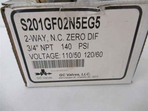 GC Valves S201GF02N5EG5; Solenoid Valve 2-Way NC 3/4" 120VAC