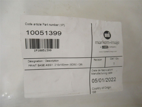 Markem 10051399; Print Base Assembly 210x150mm