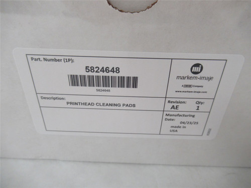 Markem 5824658; Printhead Cleaning Pads -Sealed Box
