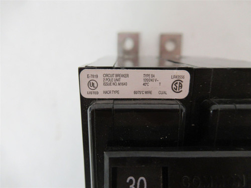 Cutler Hammer E-7819;  Circuit BreakerTypeBA 2Pole 30A 120/240