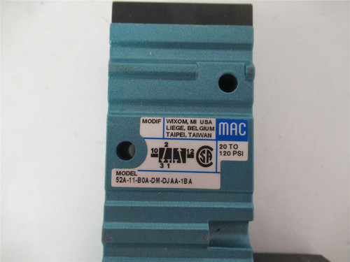 MAC 52A-11-B0A-DM-DJAA-1BA; Pneumatic Solenoid Valve 3Way120V
