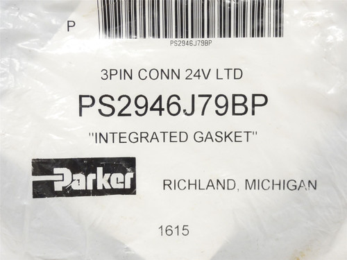 Parker PS2946J79BP; Solenoid Connector; 24VAC; 3-Pin; 2M Long