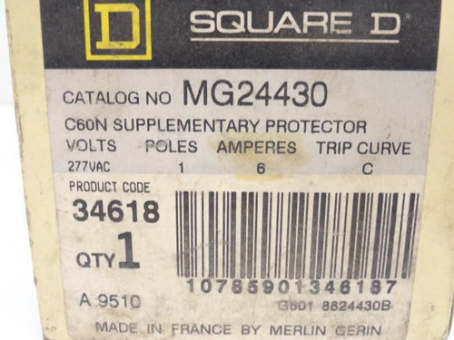 Schneider MG24430; Supplementary Protector 6A; 277VAC; 1P