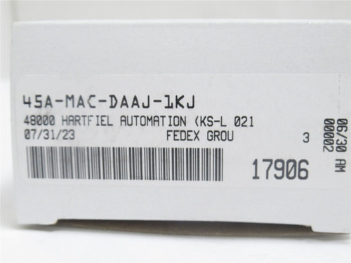 MAC 45A-MAC-DAAJ-1KJ; Air Solenoid Valve 0-120PSI; 110/120V