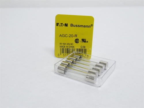 Bussmann AGC-20-R; Box-5; Glass Cartridge Fuses; 20A; 32VAC