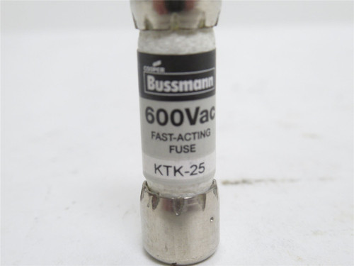 Bussmann KTK-25; Fast Acting Fuse; 25A; 600VAC