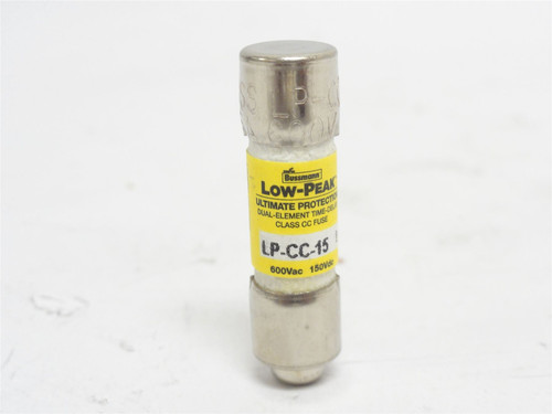 Bussmann LP-CC-15; Time-Delay Fuse; 15A; 600VAC/150VDC