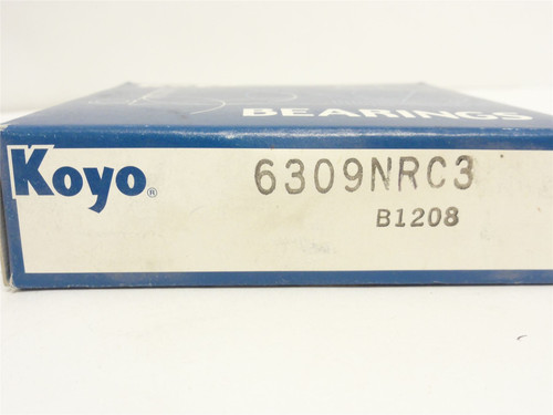 Koyo 6309NRC3; Ball Bearing; 45mmID x 100mmOD x 25mm Width