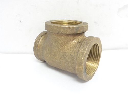 Cryovac SP207311; Red Brass Tee; 1-1/4NPT x 1-1/4NPT x 1NPT