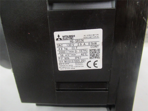 Mitsubishi HG-SR52K; Servo Motor  0.5 KW 2000 R/MIN