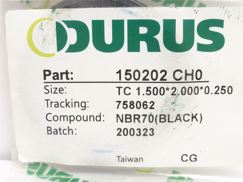 Durus 150202-CH0; Lot-2; Spring Seals; 1-1/2"ID x 1/4" Wide