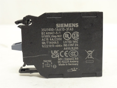 Siemens 3SU1400-1AA10-3FA0; Configurable Contact Block; 10A