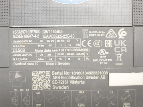 ABB 1SFA897102R7000; Soft Starter PSE25-600-70; 25A; 600VAC; 7.5kW