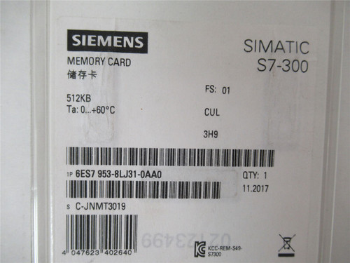 Siemens 6ES795308LJ3100AA0; Memory Card Simatic S7-300