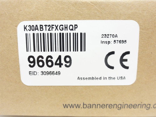 Banner K30ABT2FXGHQP; Illuminated Touch-Button 96649 12-30VDC