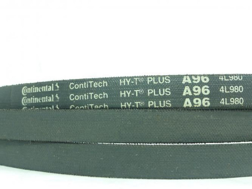 Continental 4L980; A96 V-Belt; 98" Overall Length; 1/2" Thick