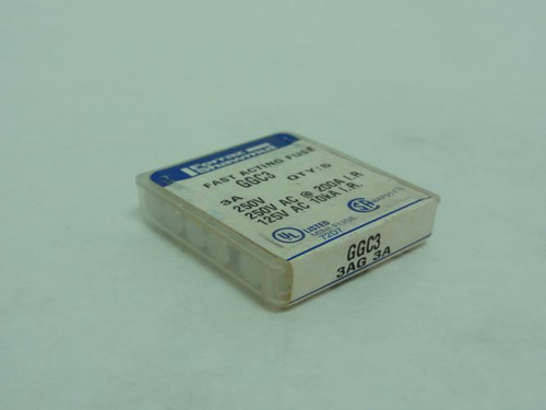 Littelfuse GGC3; Box-5 Fast Acting Glass Fuse 3A; 250VAC
