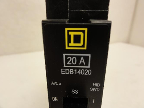 Square D EDB14020; Circuit Breaker; 20A; 1P; 277VAC; Bolt-On
