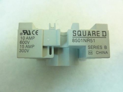 Square D 8501NR51; Relay Socket; 600VAC; 10A