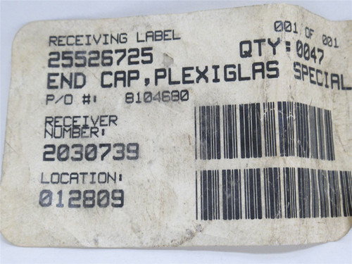 MFG- 8104680; Beveled Plastic End Cap SIght Glass; 50mmOD