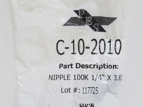 Process Equipment C-10-2010; Nipple 100K; 1/4" x 3";