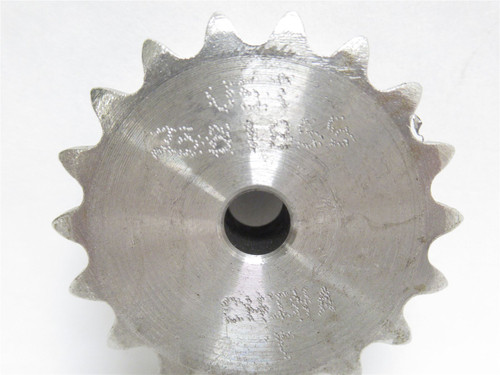 US Tsubaki 25B18SS-1/4; Sprocket #25 SS; 18T; 1/4"ID No Keyway