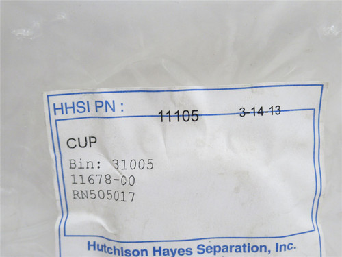 Hutchison 11105; Alfa Laval Cup 11678-00; SS; 1-1/16"ID