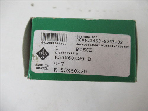INA K55X60X20B; Needle Roller Bearing 55mm X 60mm X 20mm