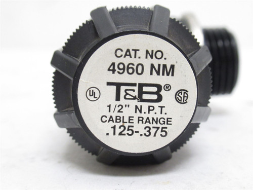 T&B 4960NM; Liquid Tight Strain Relief Elbow; 90Deg; 1/2NPT