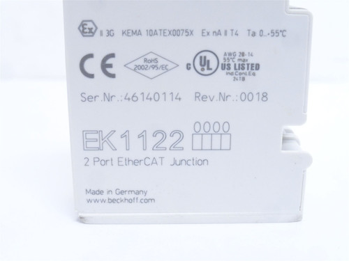 Beckhoff EK1122; EtherCAT Junction; 2-Port; 100 Mbit/s