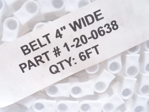 Waldrup 1-20-0638; White Plastic Belt; 4" Wide x 6' Long